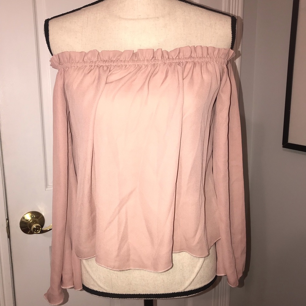 Missy empire chiffon off the shoulder blouse